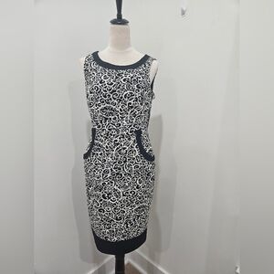 London Times Black Ivory Sheath Dress Women’s Size 10 NWT Work Cocktail